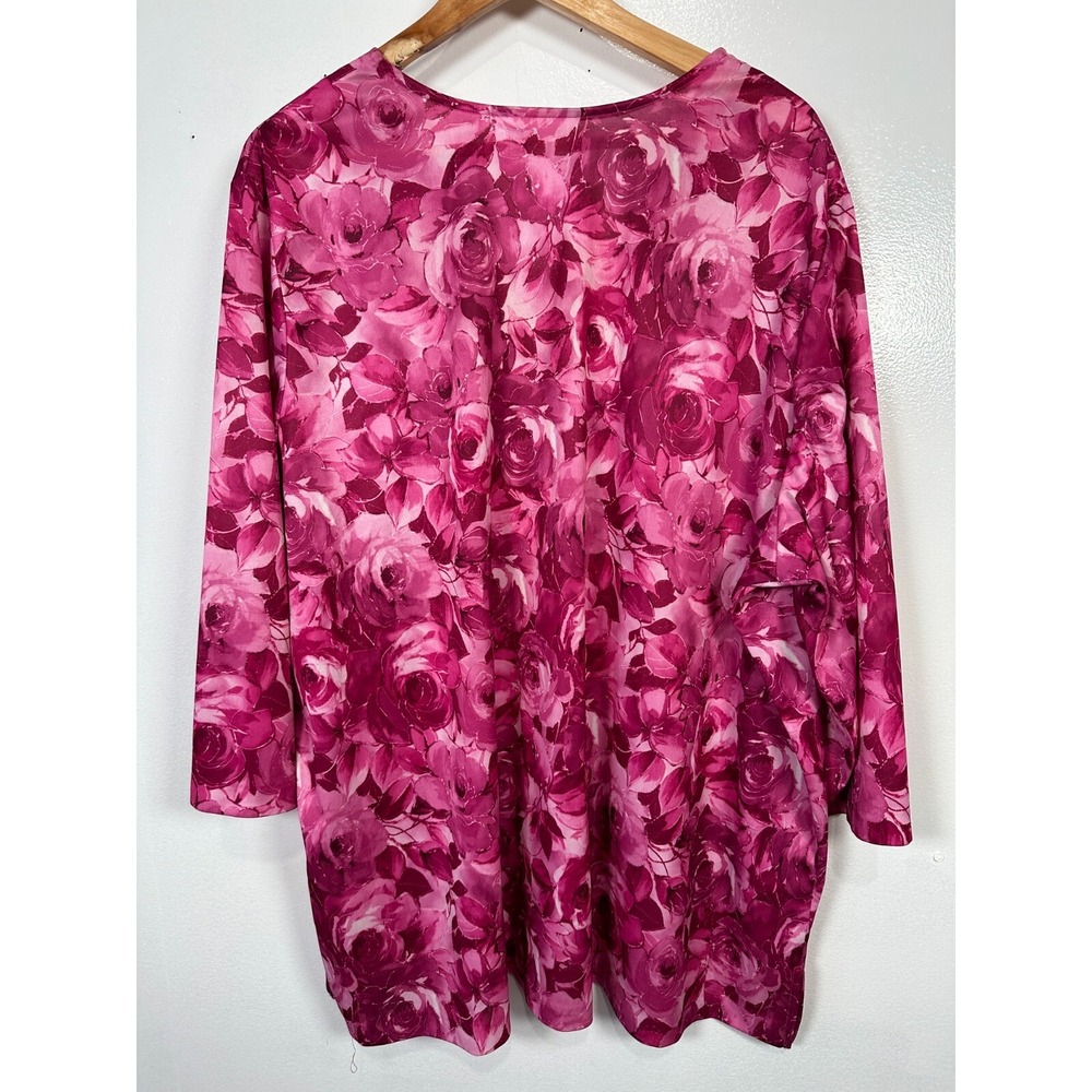 Vintage Blair 3XL Womens Top MuuMuu Blouse Floral Lightweight Pink Roses Lounge - Picture 11 of 16